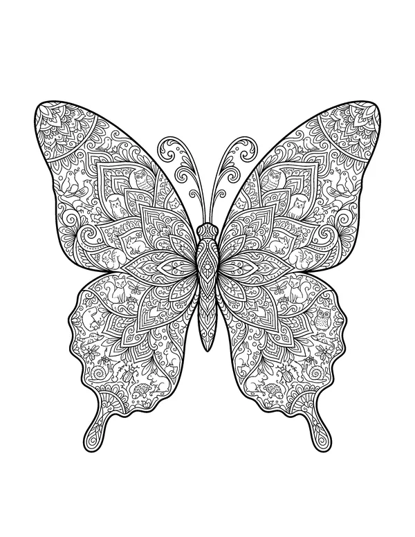 Mandala Butterfly coloring page