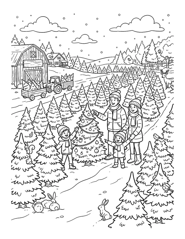 Christmas Tree Farm coloring page
