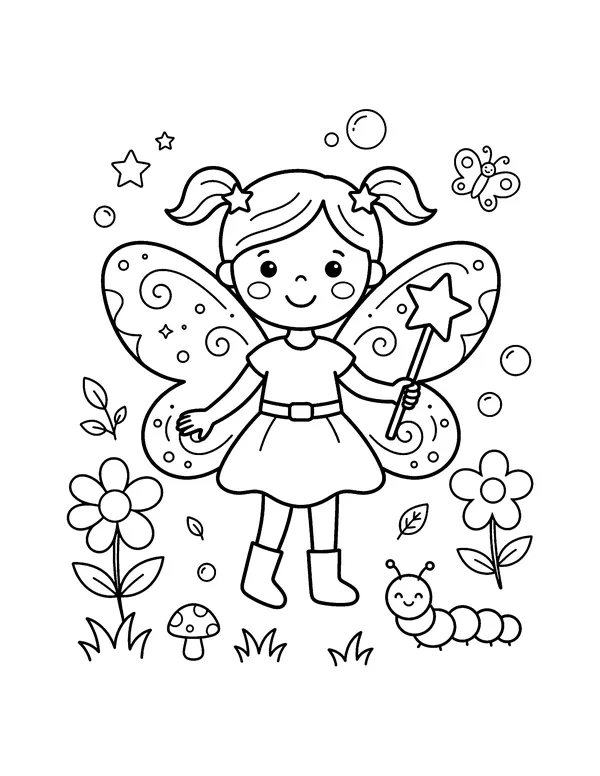 Fairy coloring pages
