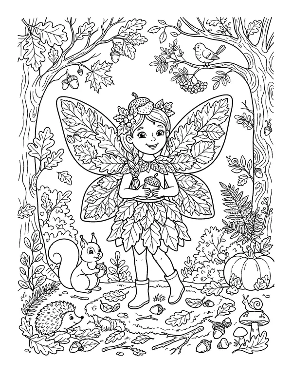 Autumn Leaf Fairy coloring page