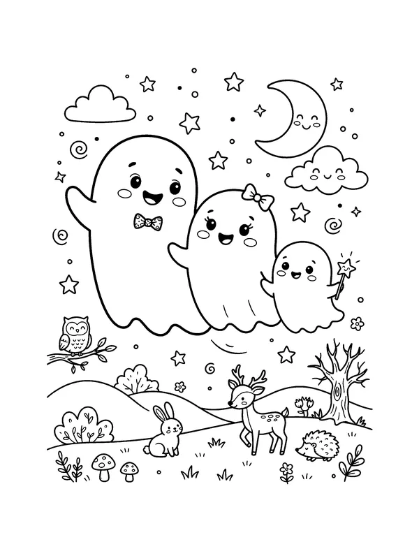 Ghost Family coloring page