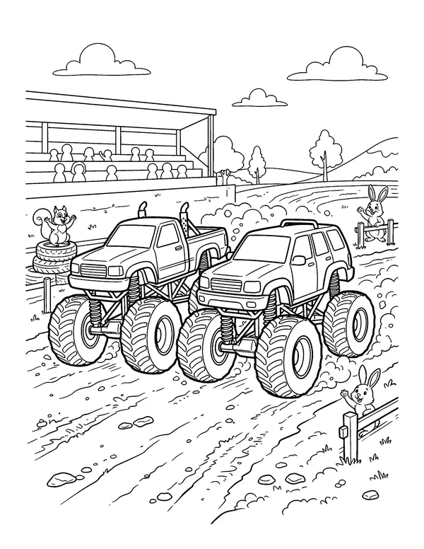 Monster Truck Race coloring page