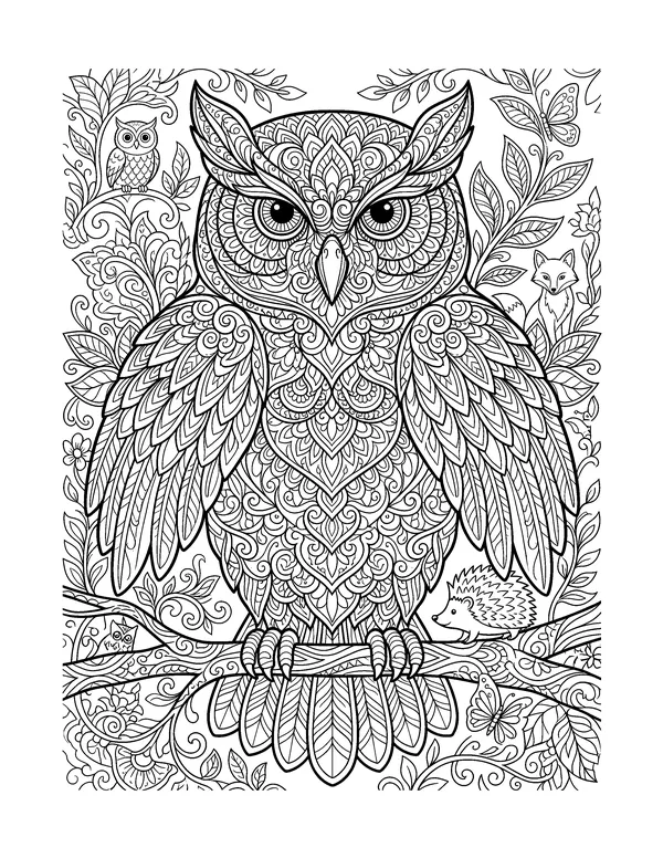 Mandala Owl coloring page