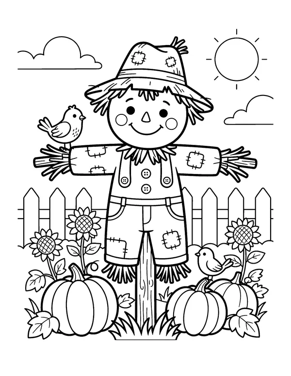Scarecrow coloring pages